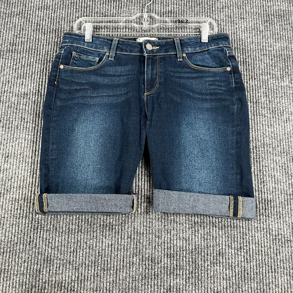 Paige Denim Shorts Womens Size 29 Blue Roll Up Casual Comfort Dark Wash